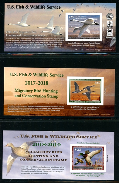 USA Scott RW83A, RW84A, RW85A MNH Self Adhesive Duck Panes (Est $120-150)