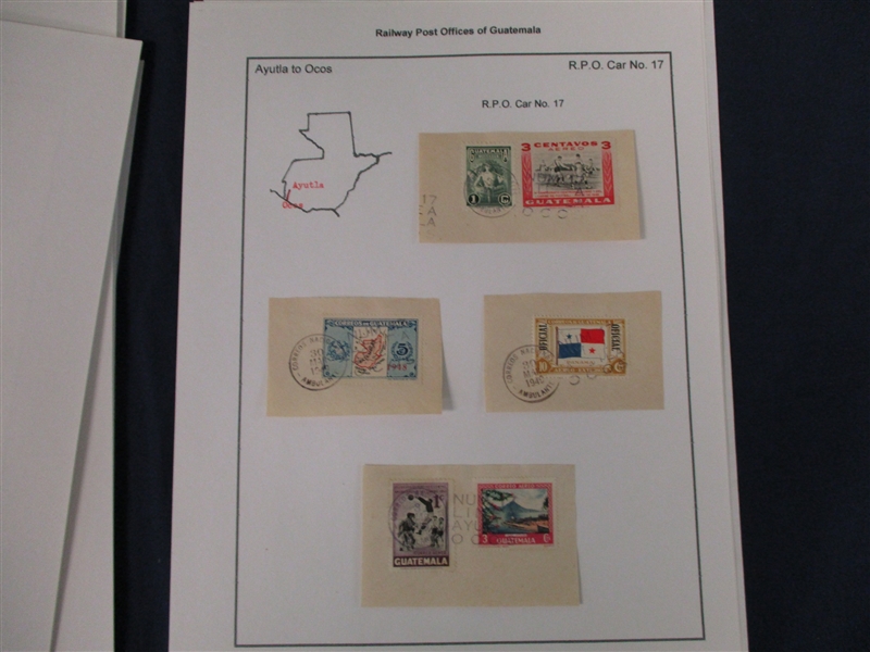 Railway Post Offices of Guatemala During Post WW2 Exhibit (Est $400-500)