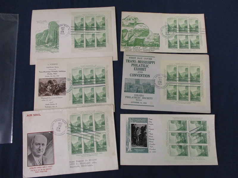 USA Scott 750, 751 First Day Covers - National Parks Souvenir Sheets (Est $150-200)