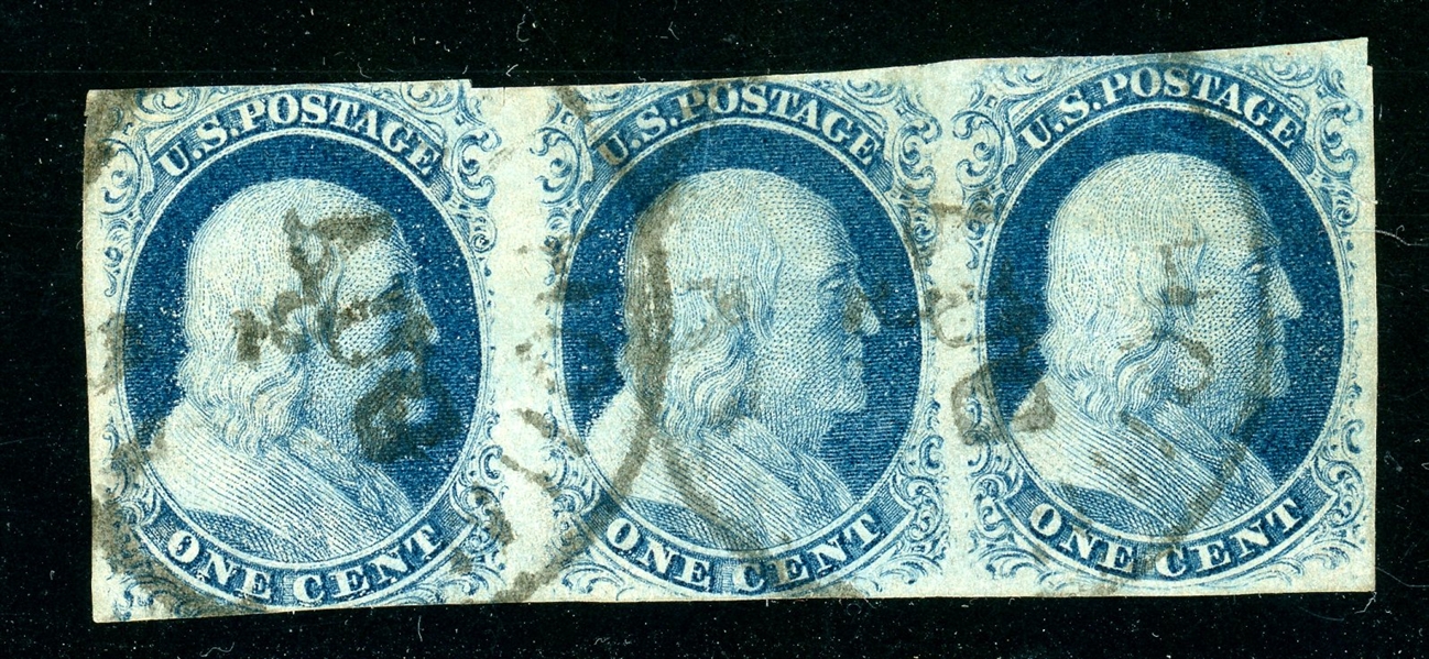 USA Scott 7-8-7 Used Strip of 3, POS. 98-100R2, PFC and PSAG Certs (SCV $11,000+)