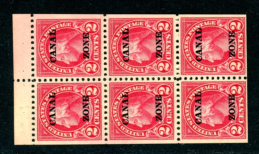 Canal Zone Scott 73a MH Fine+ Booklet Pane, Type A Overprint (SCV $175)