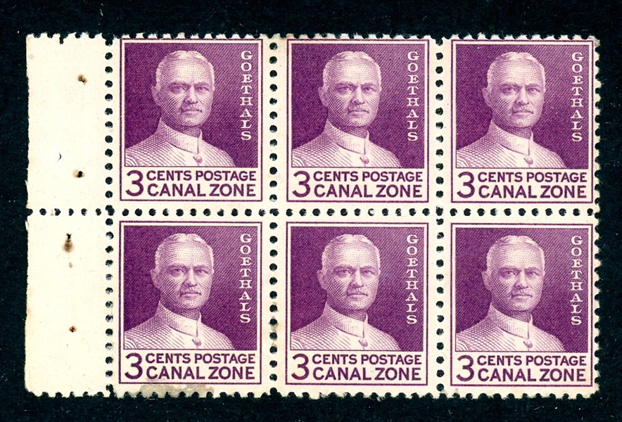Canal Zone Scott 117b Hand Made Booklet Pane (SCV $160)