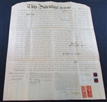USA Scott R89c, R100c on 1867 Large Vellum Deed (Est $100-150)