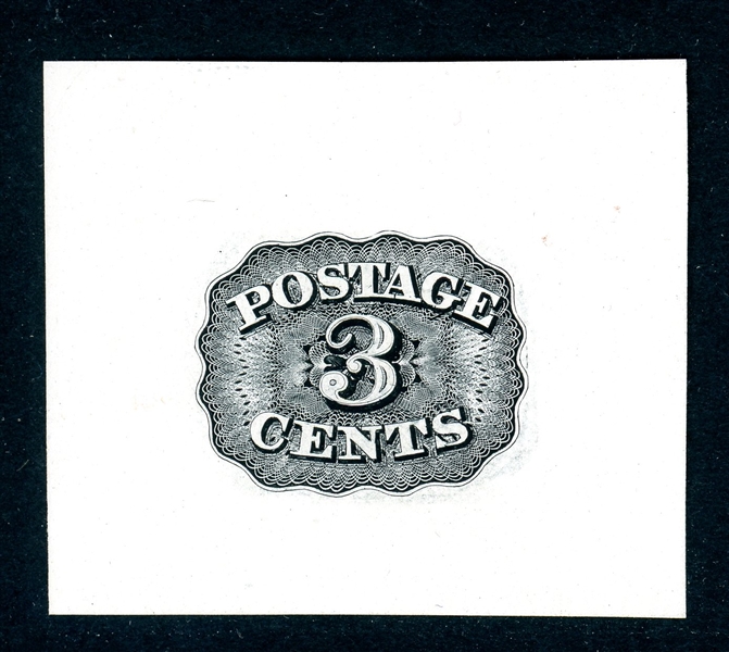 USA Scott 11-E15c Bald, Cousland & Co. 3¢ Black, XF (SCV $700)