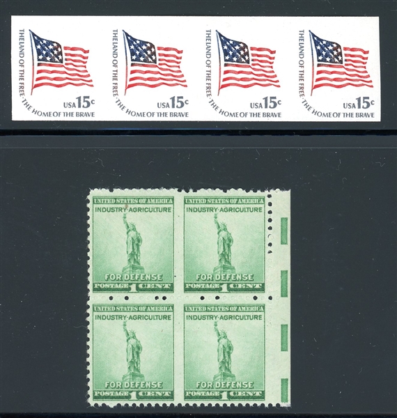 USA Scott 899b Block of 4, 1618Cd Strip of 4 (SCV $105) 