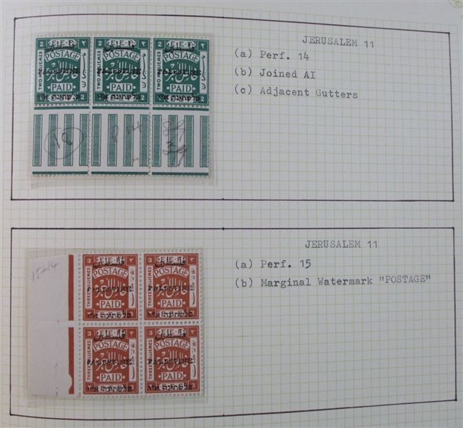 Palestine Advanced Collection on Quadrille Pages (Est $400-600)