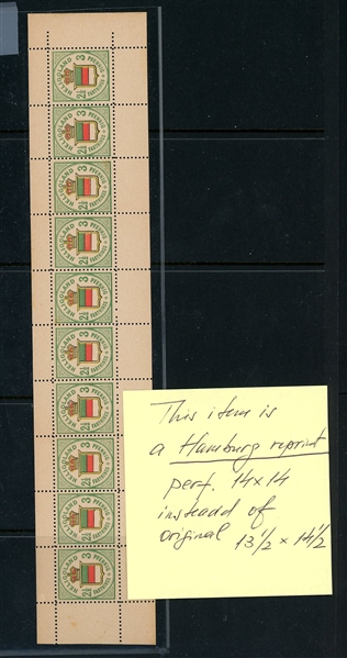 Heligoland Reprints in Sheets, All MNH (Est $200-250)
