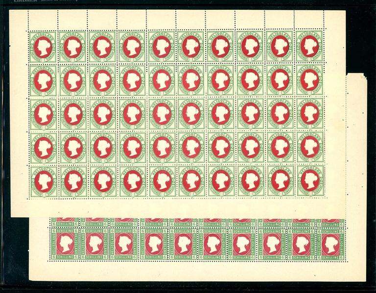 Heligoland Reprints in Sheets, All MNH (Est $200-250)