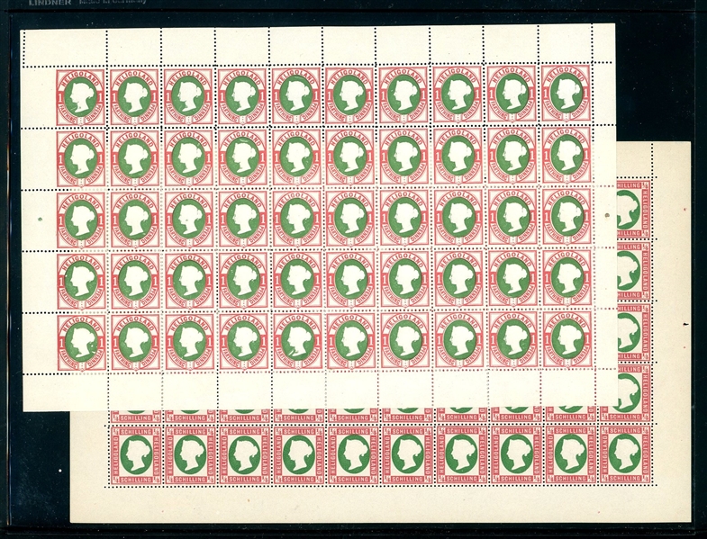 Heligoland Reprints in Sheets, All MNH (Est $200-250)