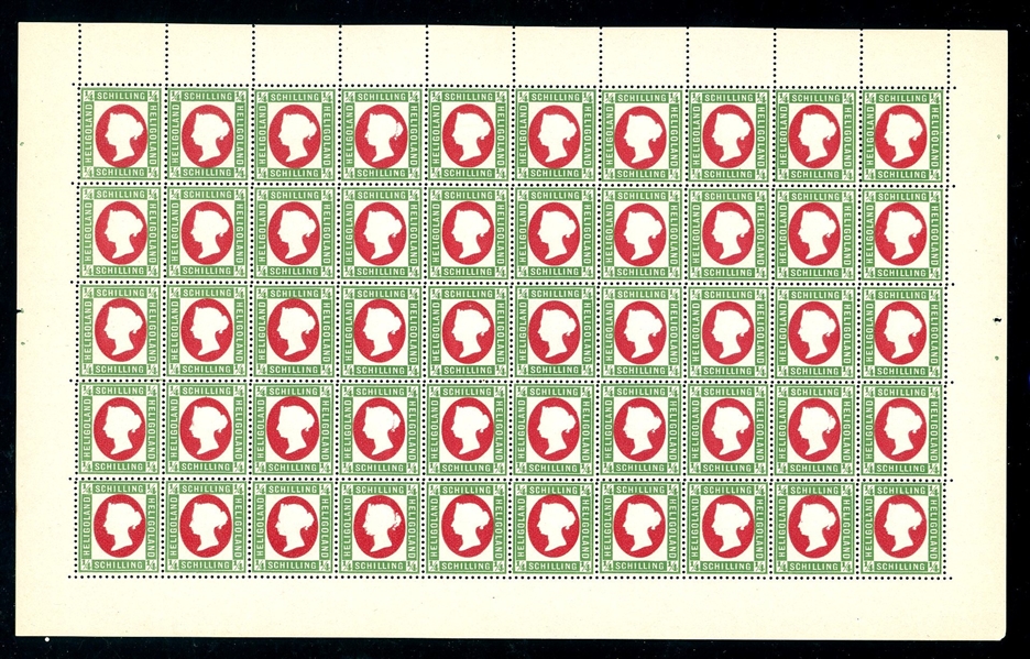 Heligoland Reprints in Sheets, All MNH (Est $200-250)