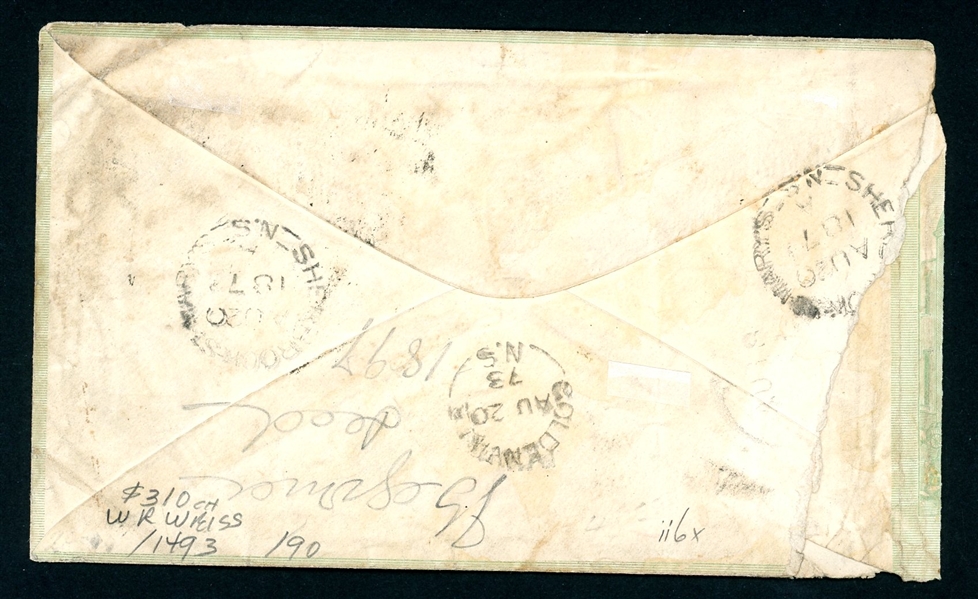 USA Scott 159 on 1873 Advertising Cover, Pre-Printing Paper Fold (Est $90-120)