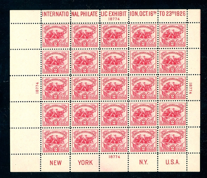USA Scott 630 MNH White Plains Souvenir Sheet, F-VF (SCV $500) 