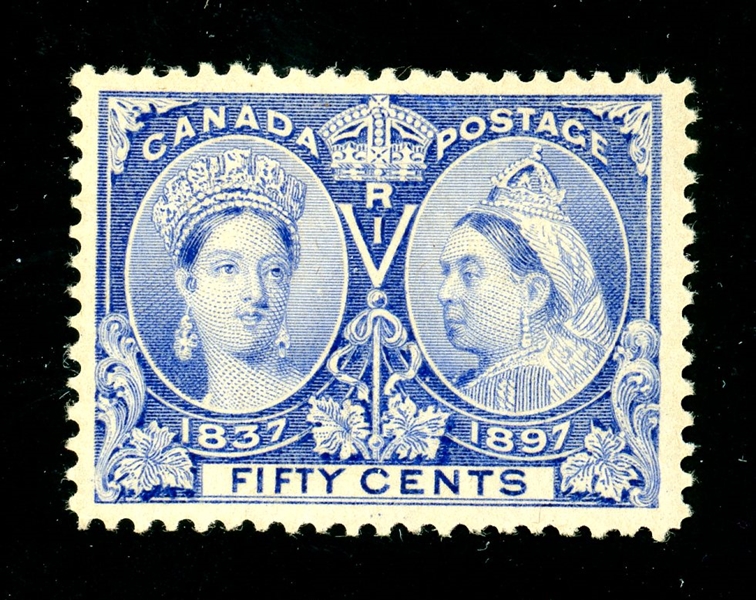 Canada Scott 60 MH VF, 1897 50¢ Jubilee (SCV $375)