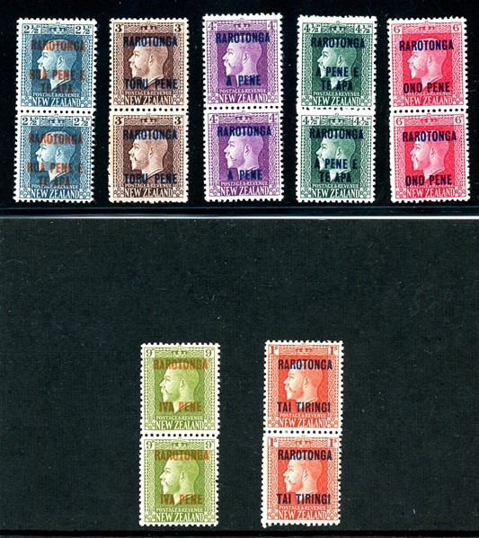 Cook Islands Scott 53b-60b MH Vertical Pairs, Complete Set (SCV $239)