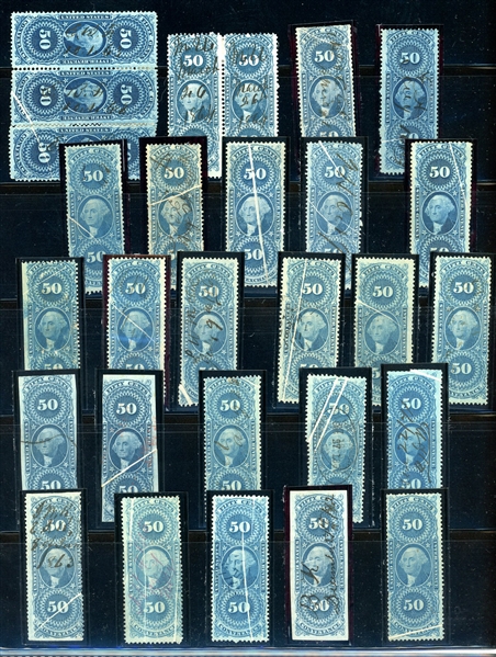 USA 50¢ First Issue Revenues with Pre-Printing Paper Folds (Est $150-250)