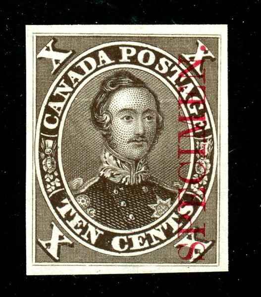 Canada Proof 16Pi, Vertical SPECIMEN Overprint (UT $450)
