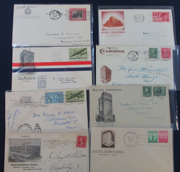 Hotel Advertising Covers, Mostly 1920s-1940s (Est $900-120)