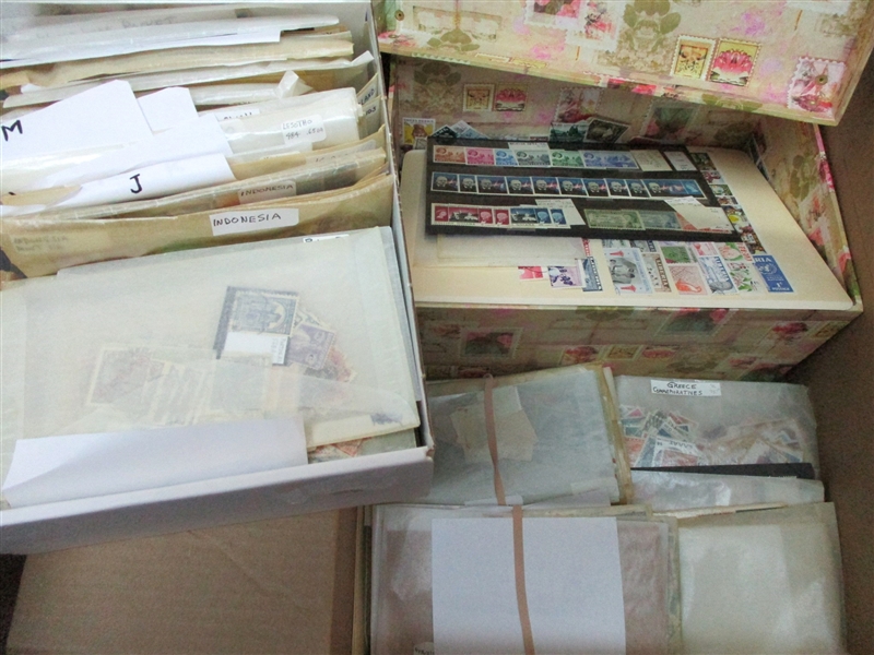 Large Box Holding 1000's and 1000's of Stamps (Est $200-300)