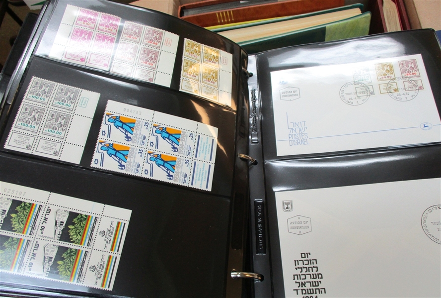 Large box of Albums and a Stockbook (Est $120-150)