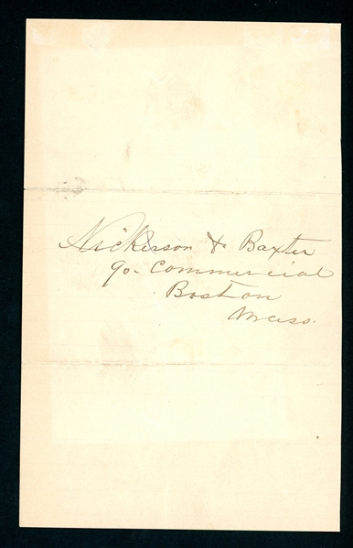 New York and Boston Despatch Express Label on Merchandise Order, 1895 (Est $60-90)