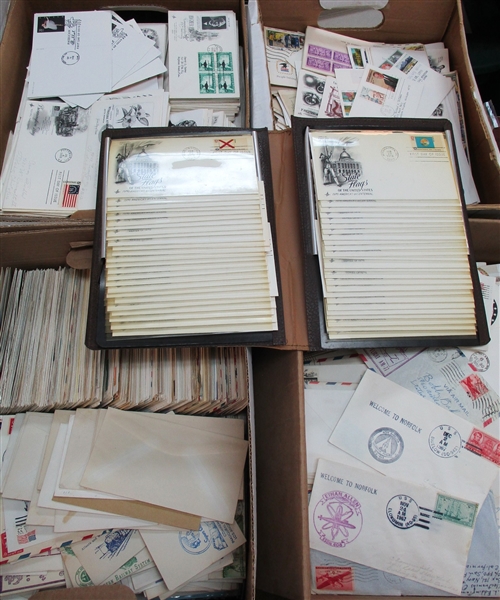 USA Covers in 4 Banker Boxes, 1000's (Est $300-500)