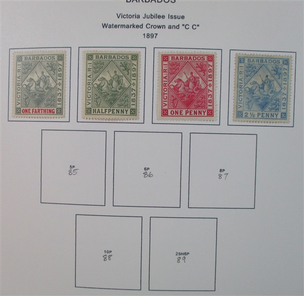 Barbados Mint/Used Collection on Homemade Pages to 1990's (Est $100-150)