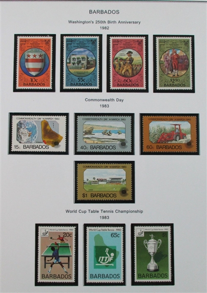Barbados Mint/Used Collection on Homemade Pages to 1990's (Est $100-150)