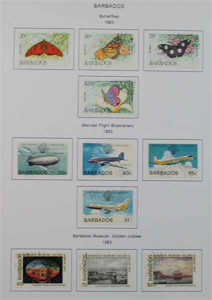 Barbados Mint/Used Collection on Homemade Pages to 1990's (Est $100-150)