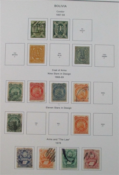 Bolivia Mint/Used Collection on Homemade Pages to 1990 (Est $300-400)