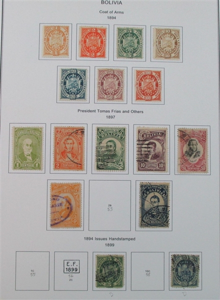 Bolivia Mint/Used Collection on Homemade Pages to 1990 (Est $300-400)