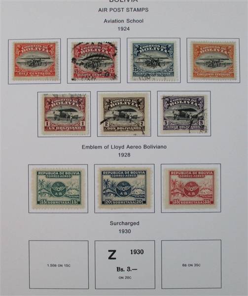 Bolivia Mint/Used Collection on Homemade Pages to 1990 (Est $300-400)