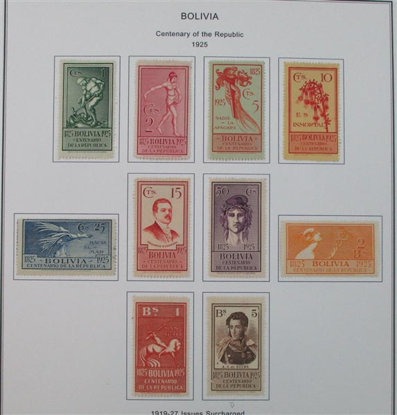 Bolivia Mint/Used Collection on Homemade Pages to 1990 (Est $300-400)