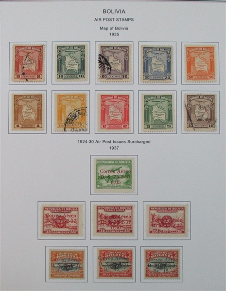 Bolivia Mint/Used Collection on Homemade Pages to 1990 (Est $300-400)