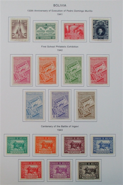 Bolivia Mint/Used Collection on Homemade Pages to 1990 (Est $300-400)