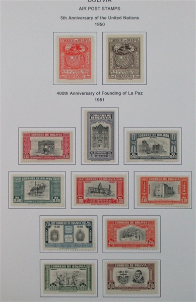 Bolivia Mint/Used Collection on Homemade Pages to 1990 (Est $300-400)