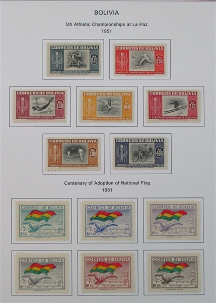 Bolivia Mint/Used Collection on Homemade Pages to 1990 (Est $300-400)