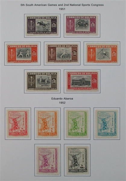 Bolivia Mint/Used Collection on Homemade Pages to 1990 (Est $300-400)