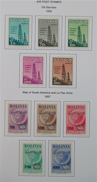 Bolivia Mint/Used Collection on Homemade Pages to 1990 (Est $300-400)