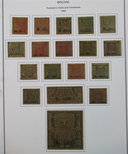 Bolivia Mint/Used Collection on Homemade Pages to 1990 (Est $300-400)