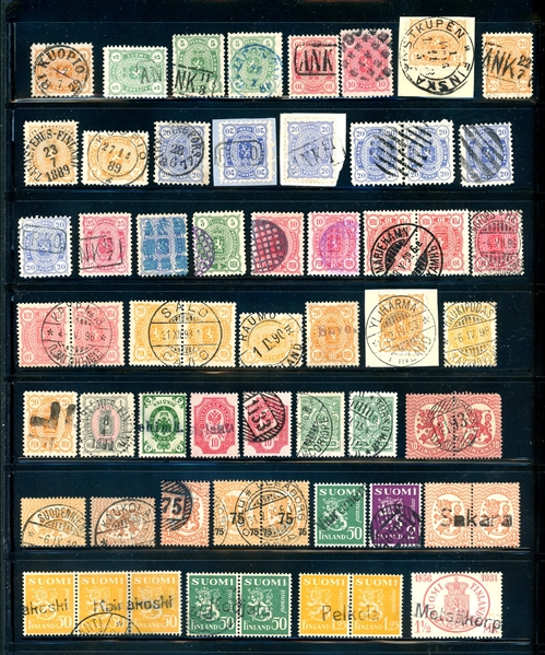 Greece and Finland Stamps with Nice Cancels (Est $40-60)