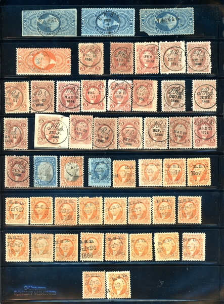 USA Revenue Stamps with SON Cancels (Est $200-300)