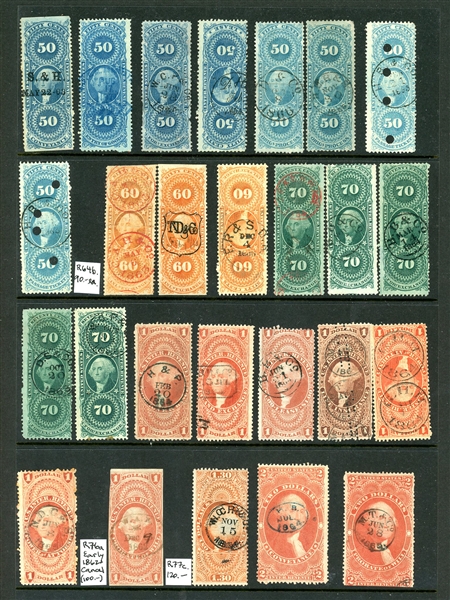 USA Revenue Stamps with SON Cancels (Est $200-300)