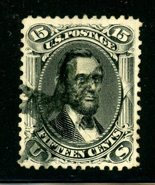 USA Scott 77 Used F-VF, 1866 15c Lincoln (SCV $175)