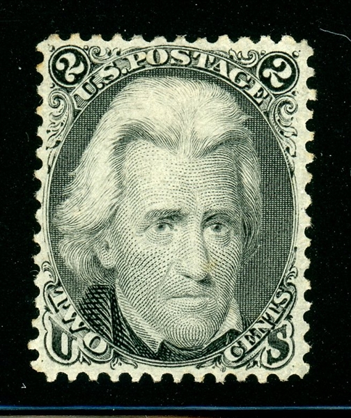 USA Scott 73 MH F-VF, 2¢ Black Jack, 2021 PF Certificate (SCV $350)
