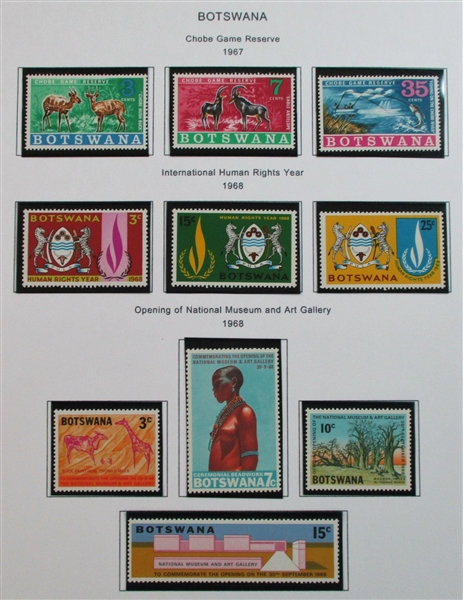 Botswana Mint/Used Collection on Homemade Pages (Est $50-80)