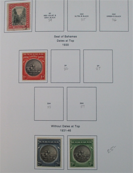 Bahamas Mint/Used Collection on Homemade Pages (Est $140-180)