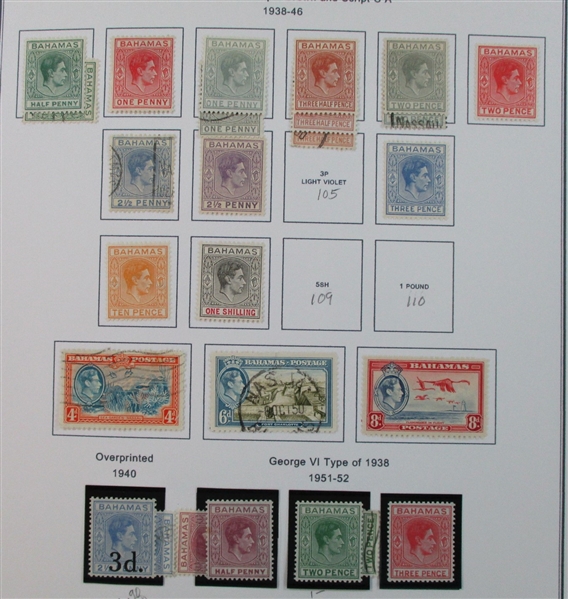 Bahamas Mint/Used Collection on Homemade Pages (Est $140-180)