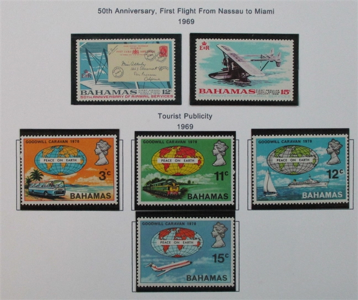 Bahamas Mint/Used Collection on Homemade Pages (Est $140-180)