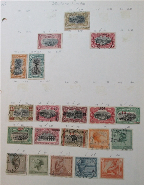 Belgian Colonies Mint/Used Collection on Homemade Pages (Est $150-200)