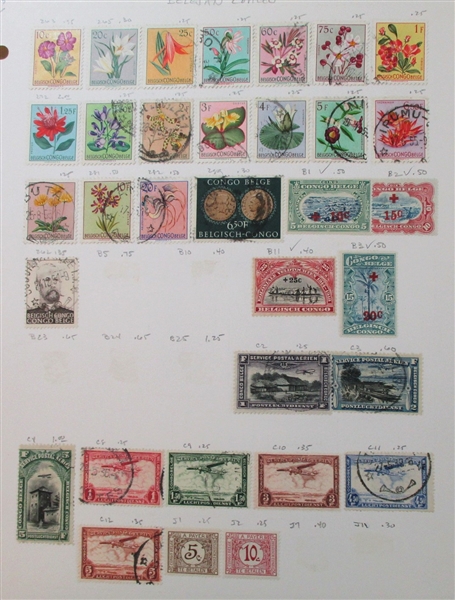 Belgian Colonies Mint/Used Collection on Homemade Pages (Est $150-200)
